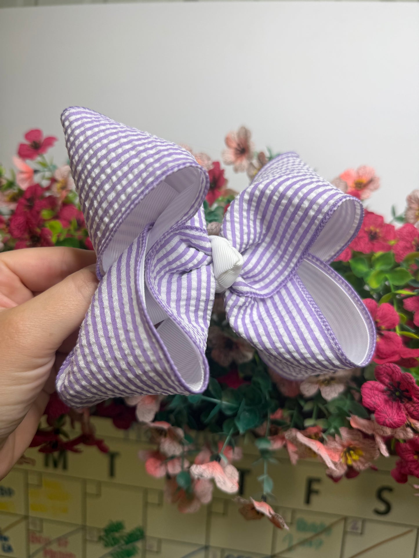 5” Clip | Purple Seersucker