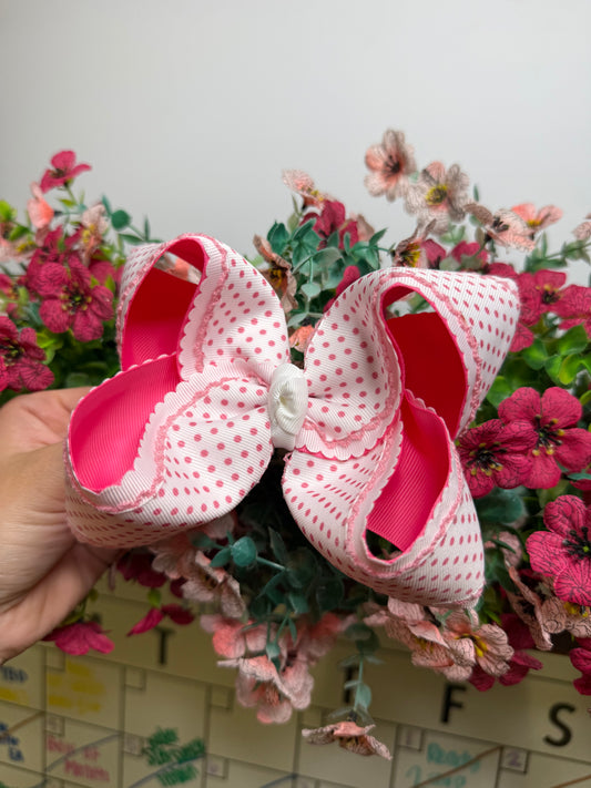 5” Clip | Pink Polka Dot