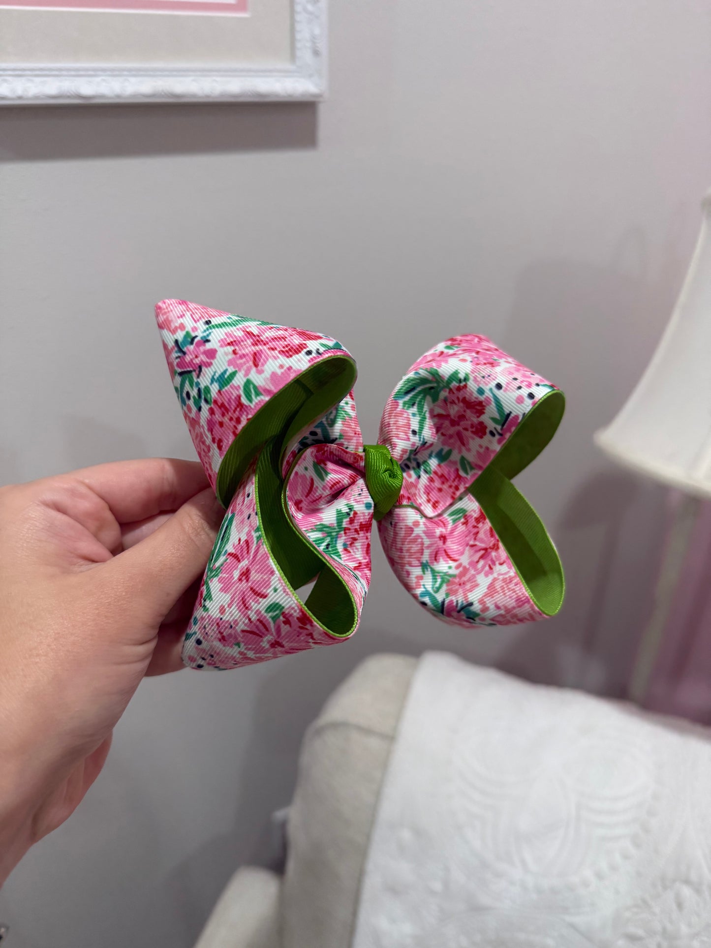 5” Clip | Green Floral