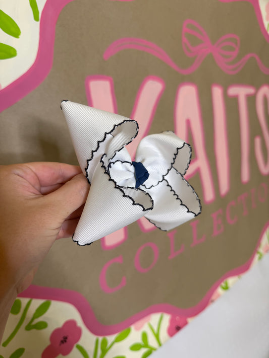 5” White w Navy MS
