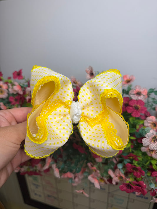 4” CLIP Yellow Polkadot