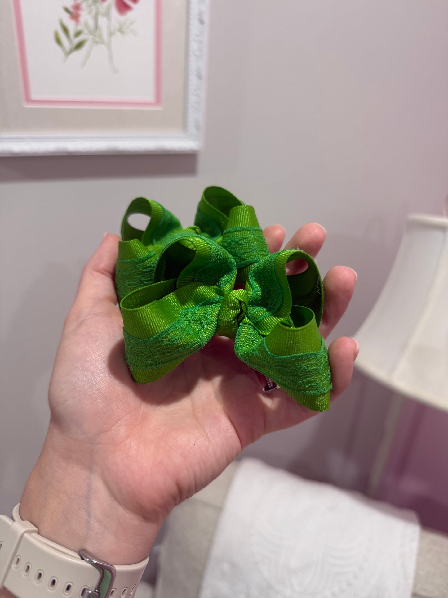 Piggies Green w Green Lace