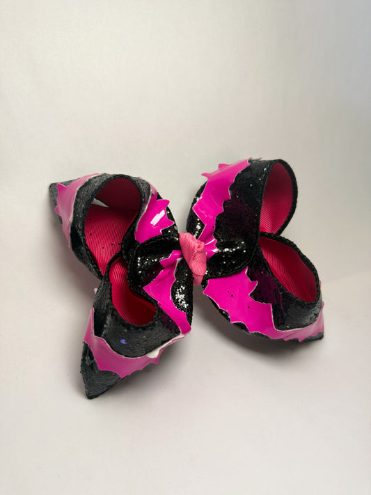 5” Pink Bats & Black Glitter