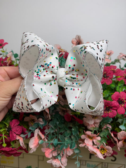 5” Clip | White Confetti