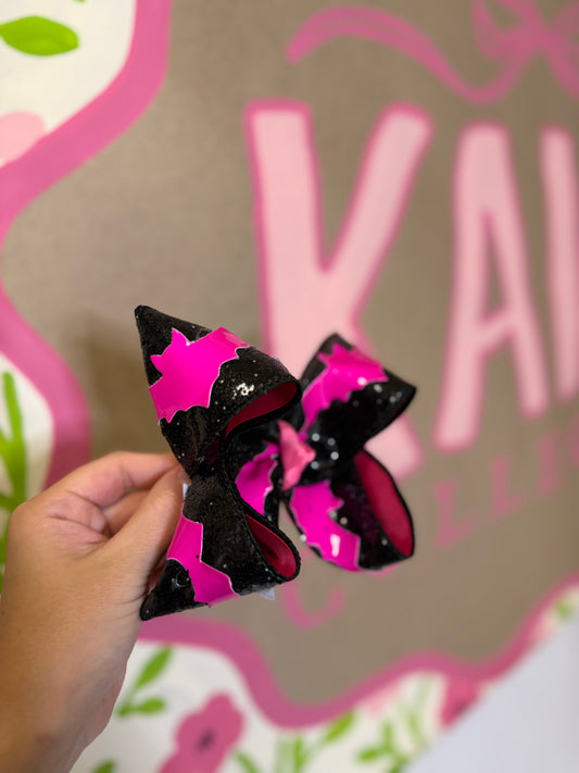 5” Pink Bats & Black Glitter