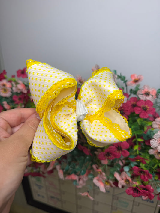 4” CLIP Yellow Polkadot
