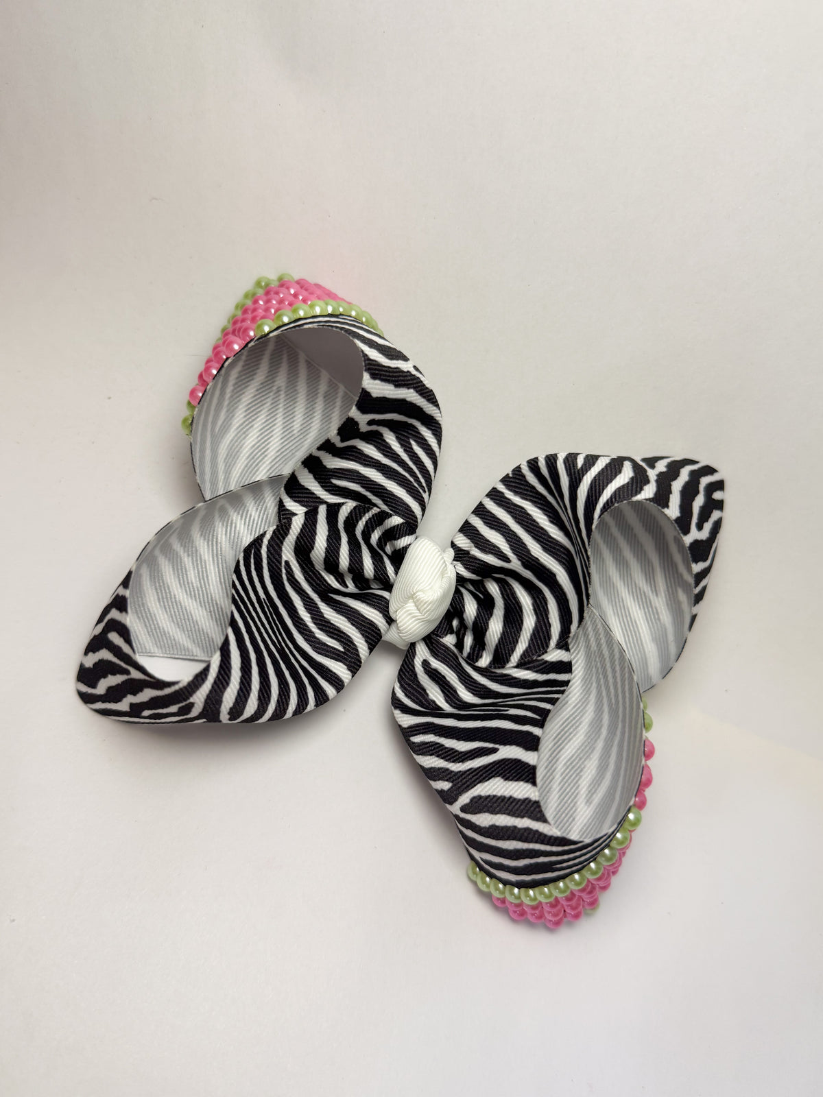 5” Zebra w Pink & Green Pearls