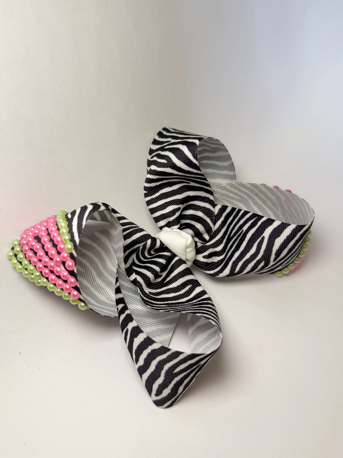 5” Zebra w Pink & Green Pearls